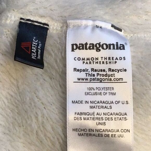 Patagonia RE-TOOL White Cream Quarter Snap Fleece Polartec Performance Pullover - Picture 15 of 16